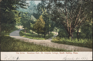 The drive, Goodnow Park, Mt. Holyoke College, South Hadley, Mass.