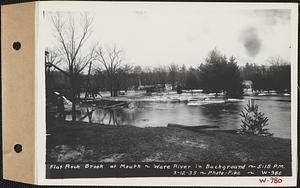 Flat Rock Brook at mouth, Ware River in background, Ware, Mass., 5:15 PM, Mar. 12, 1936