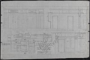 One-quarter inch scale plan and three-quarter inch scale sections of southeast corridor, basement (void)