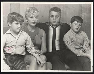 In Living Room of their Lynn home is the family of GE worker Frank Gala. From left, Guy, 8, Mrs. Gala, Frank Gala, and Frank Jr., 11.
