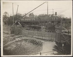 New dam under construction, Nashua River