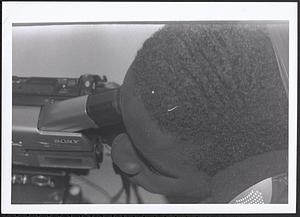 Vincent Goodgrich shooting with a video camera