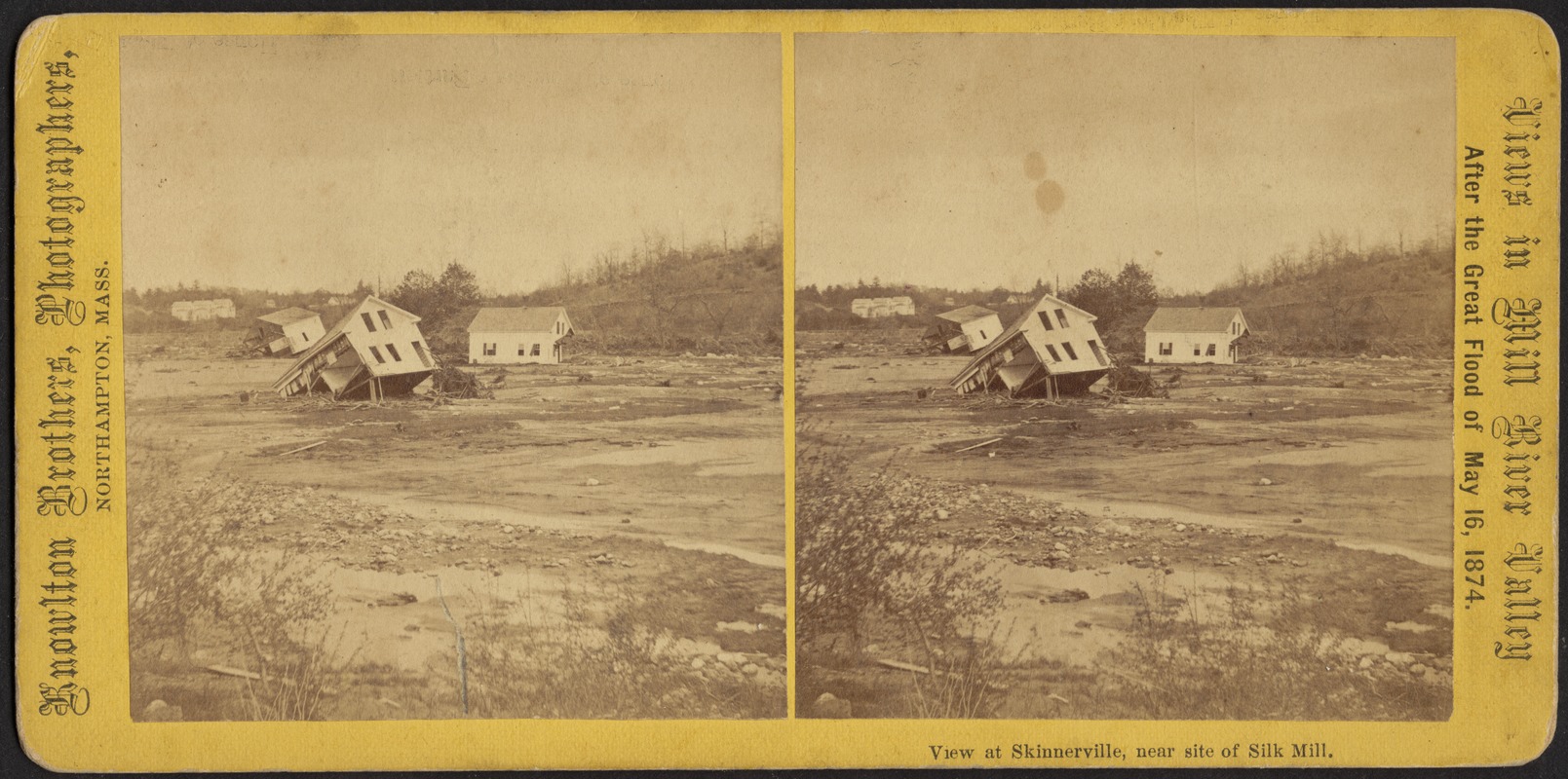 View showing the three houses and the flats, near site of Silk Mill--Skinnerville