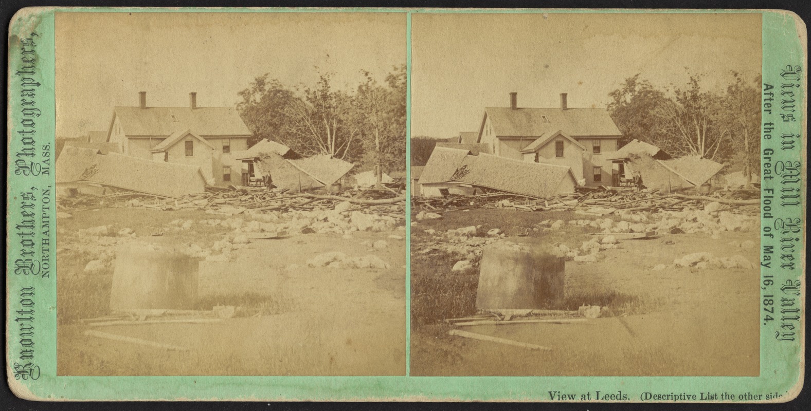 View in Main Street showing wreck of house--Leeds