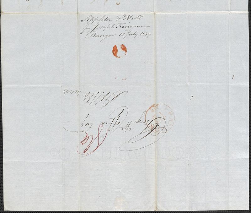 Appleton & Hill to George Coffin, 10 July 1839