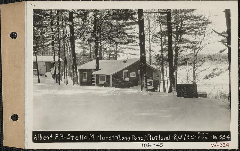 Albert E. And Stella M. Hurst, Camp, Long Pond, Rutland, Mass., Feb. 5 ...