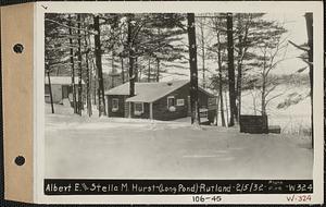 Albert E. and Stella M. Hurst, camp, Long Pond, Rutland, Mass., Feb. 5, 1932