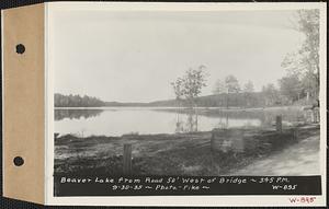 Beaver Lake dam from road 50' west of bridge, Ware, Mass., Sep. 30, 1935