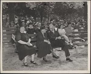 Part of audience at dedication of WPA built bandstand at South Park