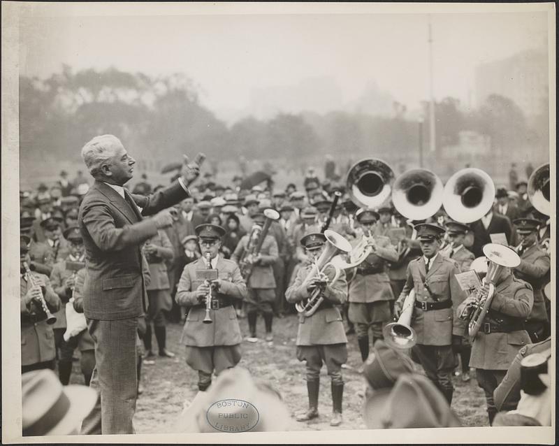 Edwin Franko Goldman leading the champion Electric Post Band of Milwaukee, Wisconsin