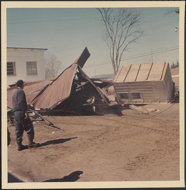 Building collapse from flood damage