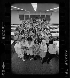 NE Life insurance employees with company president, Boston