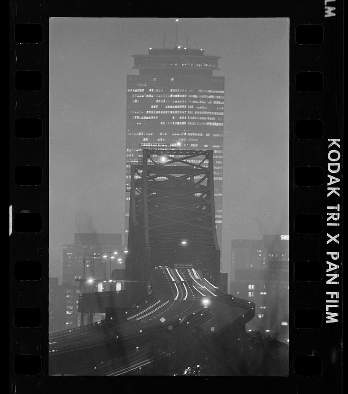 Mystic River Bridge & Prudential Tower (1,000mm lens from Chelsea), Chelsea