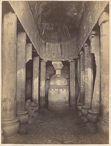 Interior view of cave 18, Pandav Leni Caves, Nashik, India