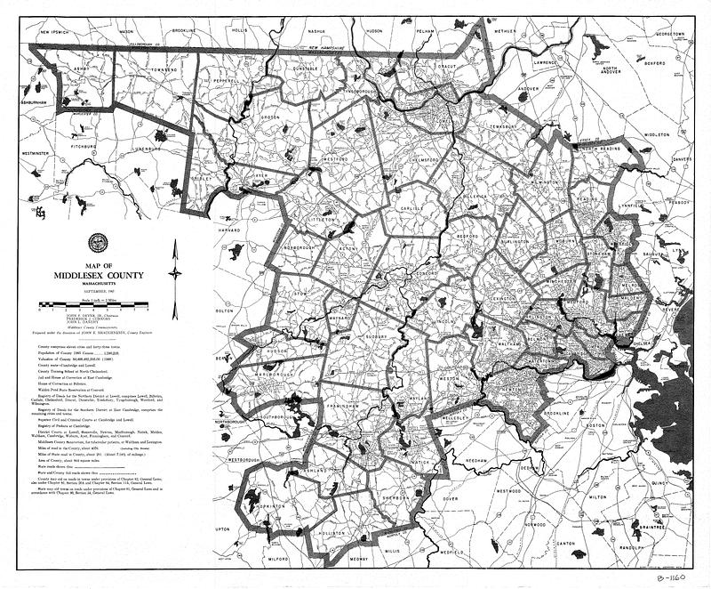 Map of Middlesex County Massachusetts