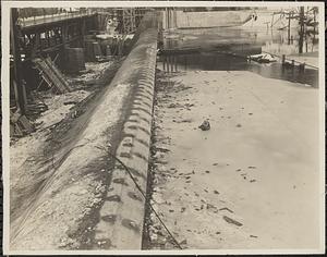 New dam under construction, Nashua River