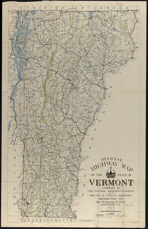 Official highway map of the state of Vermont