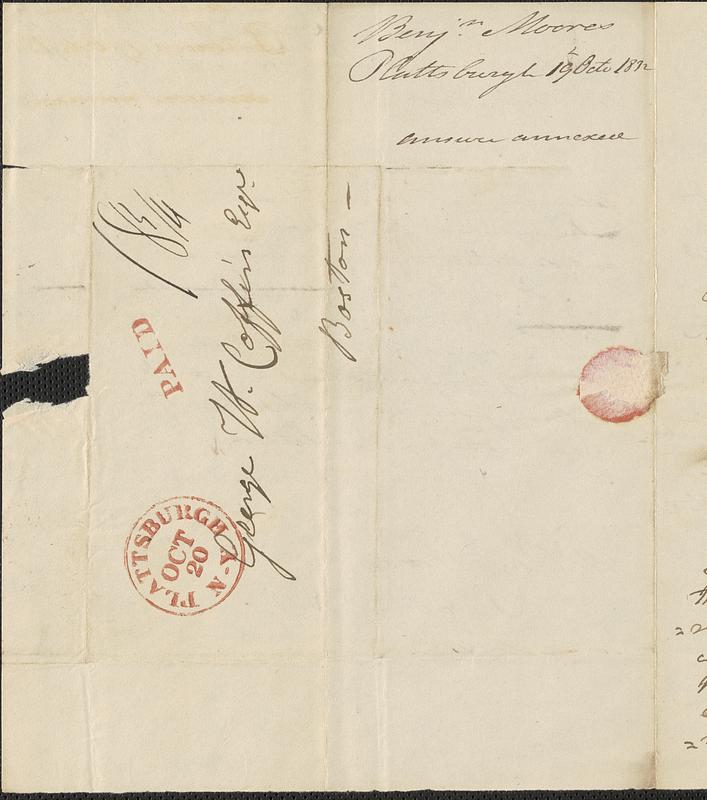 Benjamin Moores to George Coffin, 19 October 1832