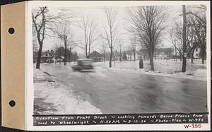 Overflow from Pratt Brook, looking towards Barre Plains from road to Wheelwright, Hardwick, Mass., 11:50 AM, Mar. 12, 1936