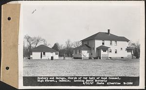 Rectory and garage, Church of Our Lady of Good Counsel, High Street, looking northeasterly, Oakdale, West Boylston, Mass., Apr. 10, 1947