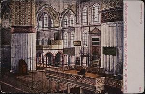 L'intérieur de la Mosquée d'Ahmed, Stamboul, Constantinople