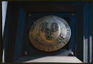 Door medallion with seal of Connecticut, former Federal Reserve Bank, Boston