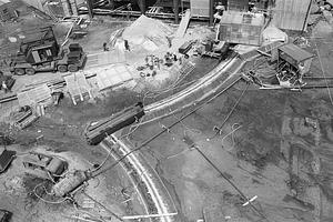 Hurricane Barrier construction, New Bedford