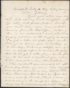 Letter from Zadoc Long to John D. Long, July 26, 1867