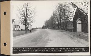 Contract No. 54, Highway in Towns of Dana, Petersham, Worcester County, looking north from Sta. 20+95 at the Josephine D. Finn property, Dana and Petersham, Mass., Jan. 4, 1937