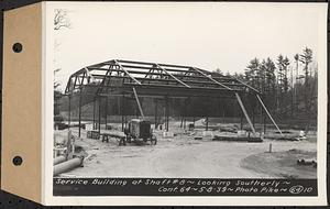 Contract No. 64, Service Buildings at Shafts 1 and 8, Quabbin Aqueduct, West Boylston and Barre, service building at Shaft 8, looking southerly, Barre, Mass., May 8, 1939