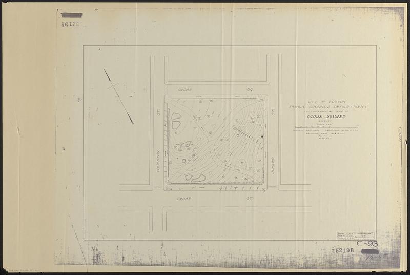 Topographical map of Cedar Square, Roxbury