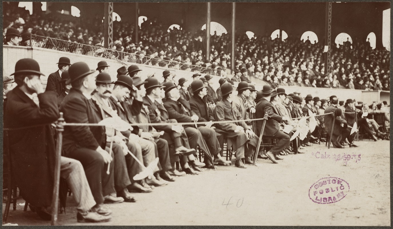 The Rooters watch a foul ball at the Huntington Avenue Grounds, 1903 World Series