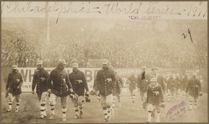 Philadelphia Athletics on field at Shibe Park, 1911 World Series