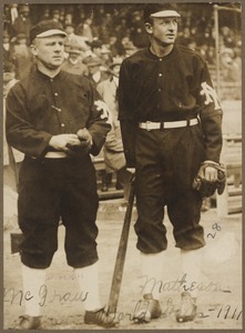 John McGraw and Christy Mathewson, New York Giants, 1911 World Series