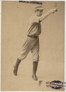 Kid Nichols showing pitching motion, ball at release point