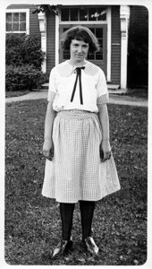 Was Rebecca Ferguson, Class 1922, Showing Dress Made by Her