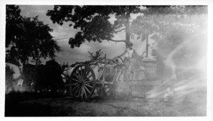 Spraying at Lewis Farm, Andover. Roger Lewis Graduated 1925 (in the Picture), Robert Graduated 1925, Walter Graduated 1932