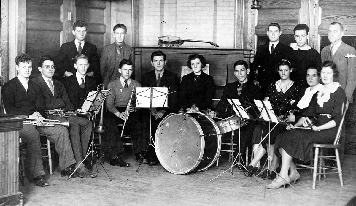 School Orchestra, from both girls and boys Depts.