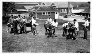 Instructor John E. Eastwood (Numbered I) and His Dairy Judging Class at E.C.A.S.