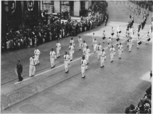 Men marching