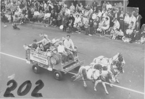 Ponies and wagon, children