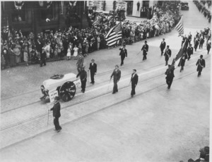 Men marching with coffin