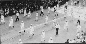 Women and men marching