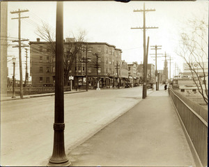 So. Broadway; falls bridge; St. Patrick's Church, looking south