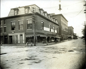 Amesbury St. east side looking south (2 copies); Colonial Pool Room; Charles F. Hickey Jeweler