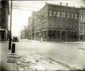 Essex St. south side from Amesbury St. (2 copies); Armory; Lawrence Gas & Electric Co.