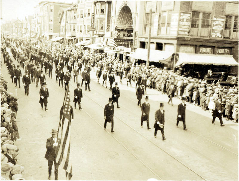 Men marching