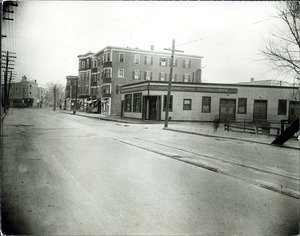 Lawrence St. east side at Irving Ave. looking north; E.F. McAuliffe Undertaker