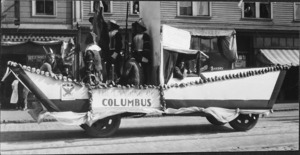The Landing of Columbus boat float