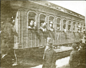 Train car with soldiers